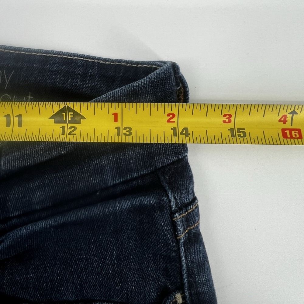 Seven 7 For All Mankind Jeans Skinny Bootcut Dark Wash Sz 26 Raw Hem Modified - Picture 5 of 16